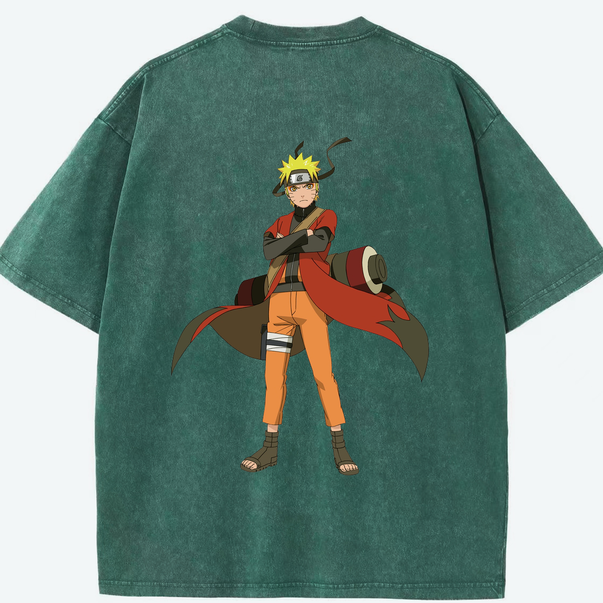 （画像用） NARUTO -ナルト- うずまき ナルト Uzumaki Naruto 綿100% ヴィンテージ風 半袖Tシャツ（背面プリント）